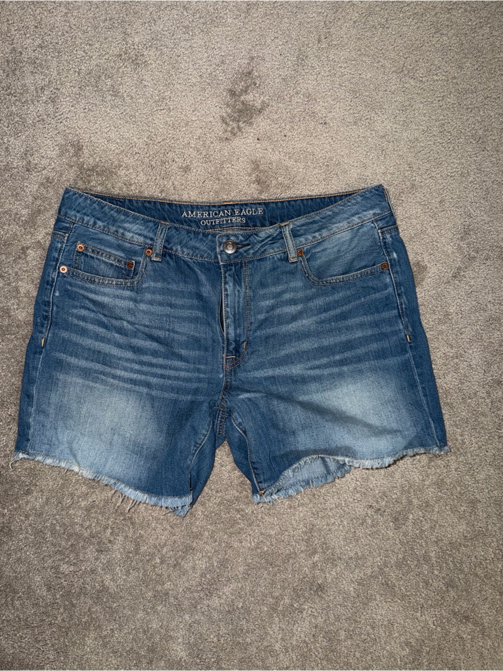 American Eagle Outfitters Medium Blue Denim Frayed Hem Shorts